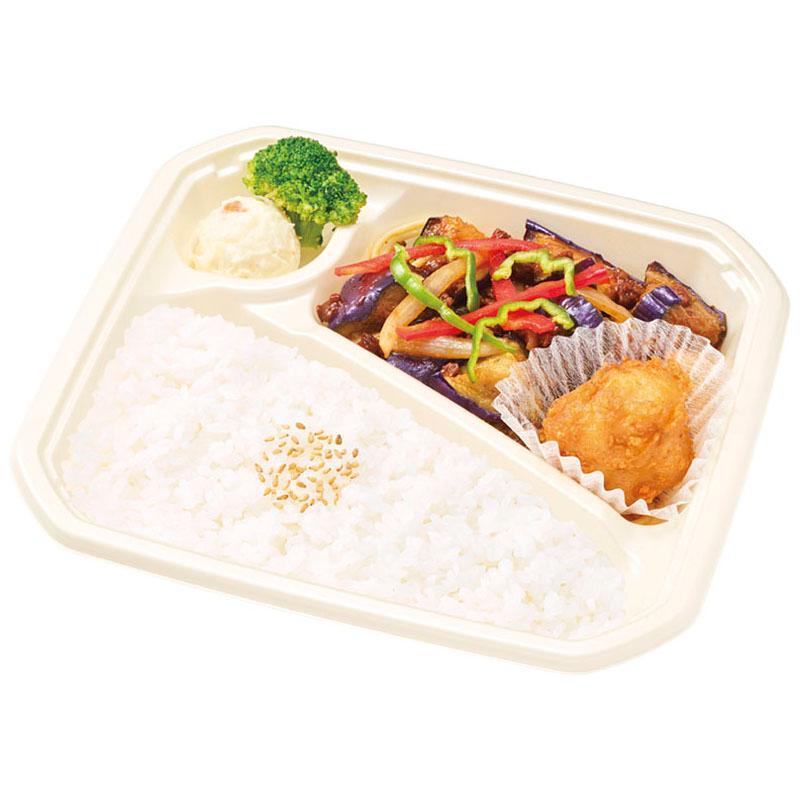 なす味噌炒め唐揚弁当