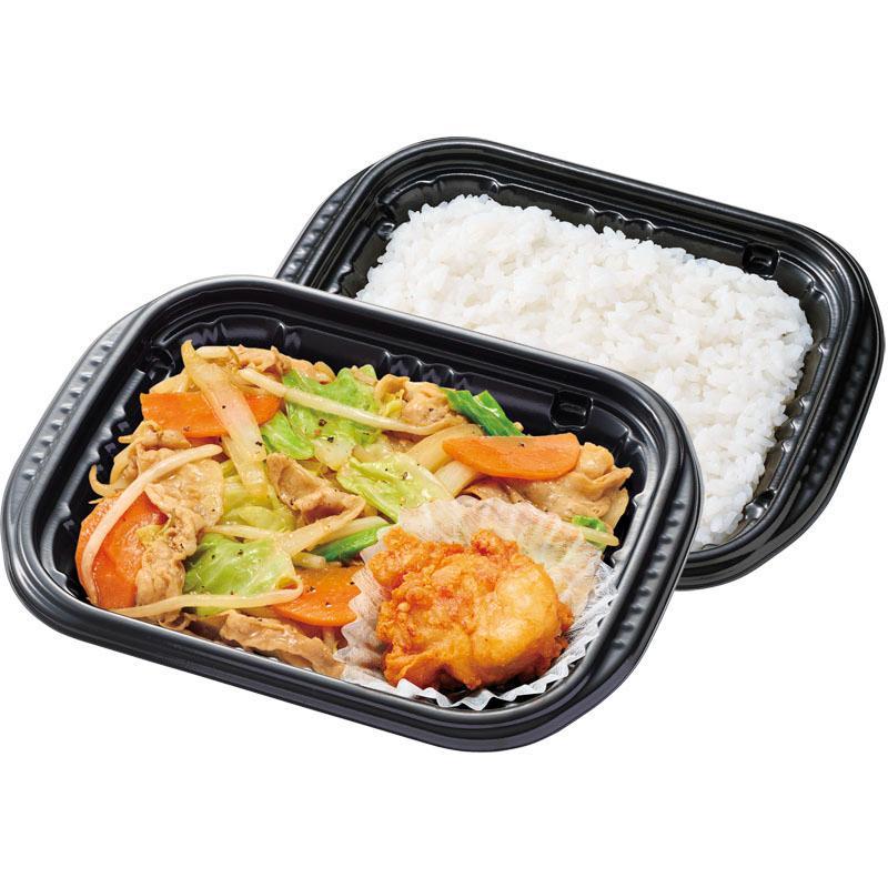 肉野菜炒め唐揚弁当