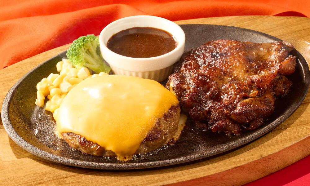 チーズハンバーグ＆カリブチキン