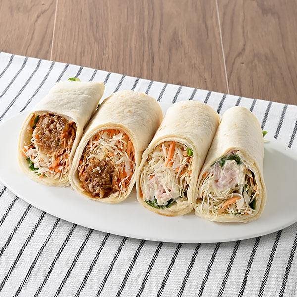 トルティーヤ牛焼肉とハムサラダ