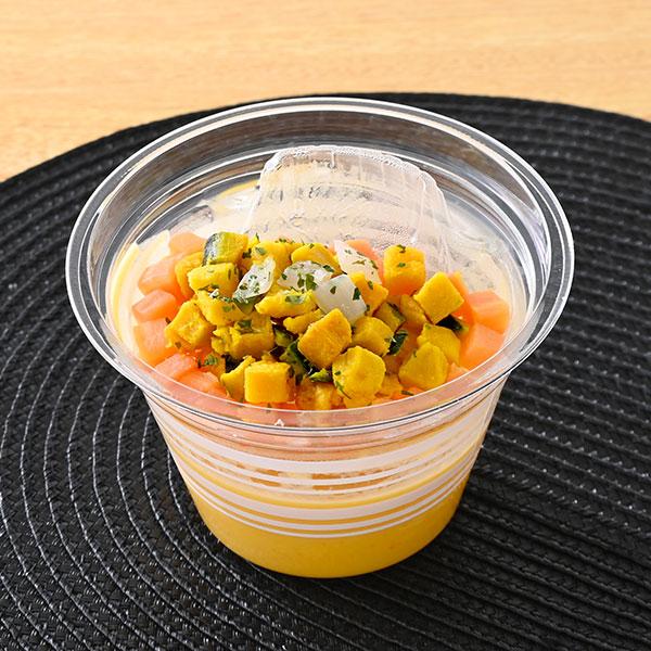 冷たいスープかぼちゃと人参