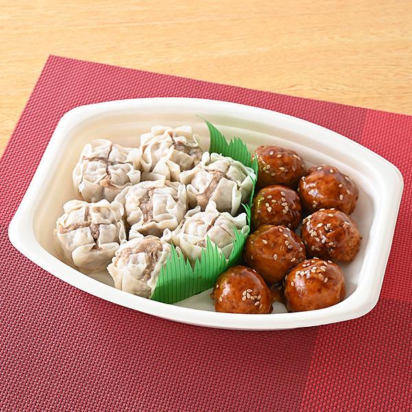 【お値段そのままデカくてうまい!!ざっくり40％増量作戦】増量シュウマイ&肉団子（黒酢入りだれ）