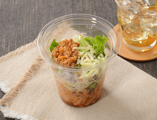 振っておいしいパスタサラダスパイシータコス風(もち麦パスタ使用)