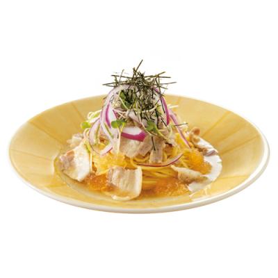 夏期間限定98霧島黒豚と香味野菜の冷製おだしパスタ